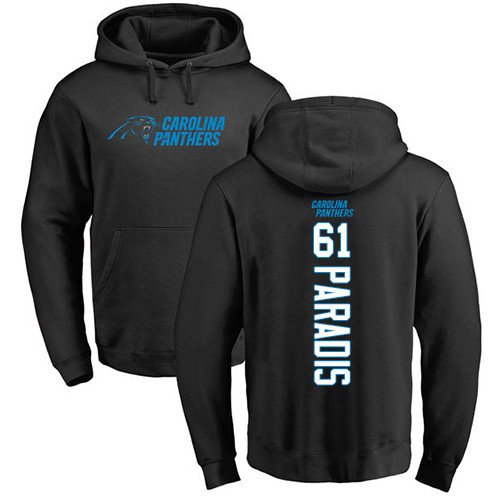 Carolina Panthers Men Black Matt Paradis Backer NFL Football #61 Pullover Hoodie Sweatshirts->nfl t-shirts->Sports Accessory